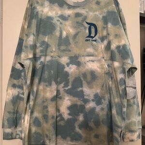 Disney Disneyland Bambi spirit jersey Blue and White Tie-Dye Long Sleeve